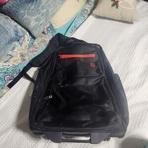 PROTEGE EUC 22" BLACK ROLLING BACKPACK TRAVEL BAG WITH WHEELS